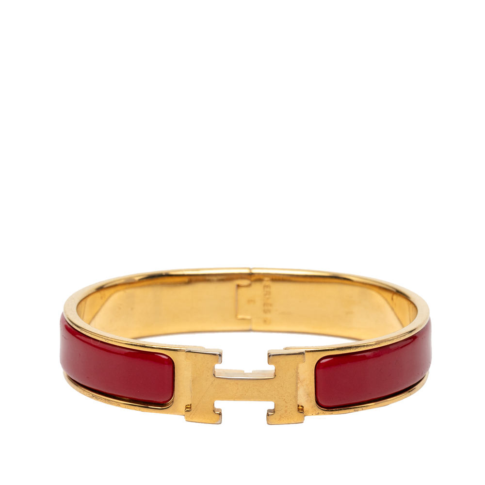 Pre-Loved Hermes Narrow Enamel Clic H Bracelet PM